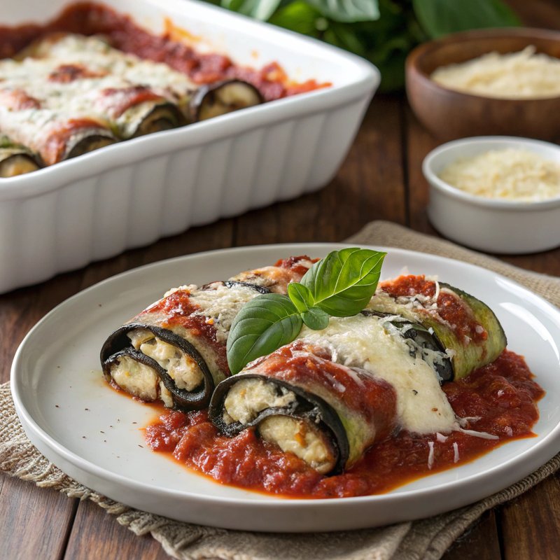 Keto Eggplant Rollatini