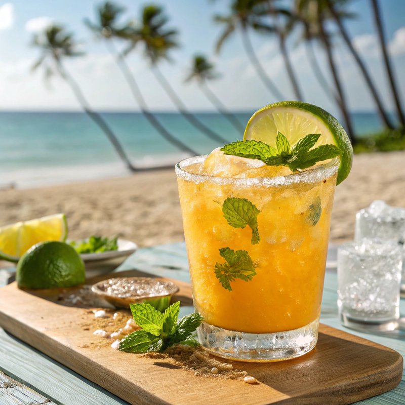 Tropical Mango Mint Margarita Mocktail