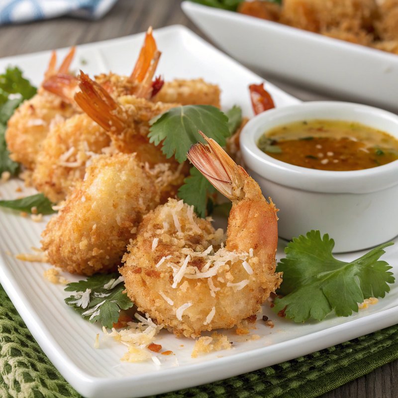 Crispy Indian Fried Coconut Prawns