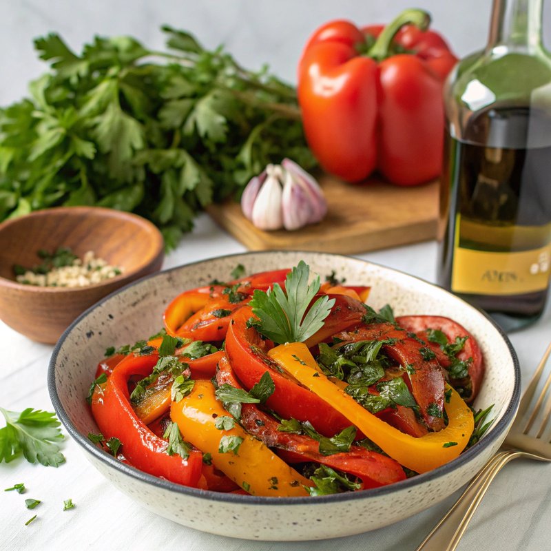 Roasted Bell Pepper Salad with Tangy Vinaigrette