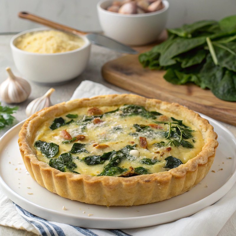 Swiss Chard and Roasted Garlic Quiche