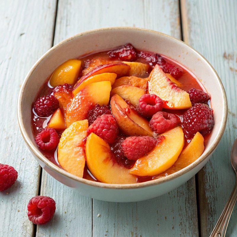 Nectarine and Raspberry Compote
