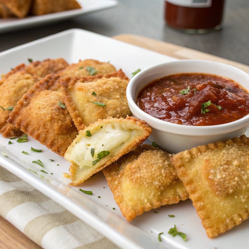 Crispy Fried Ravioli with Marinara Dipping Sauce