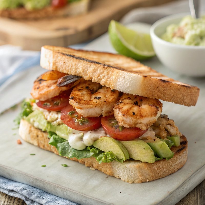 Grilled Shrimp and Avocado Sandwich