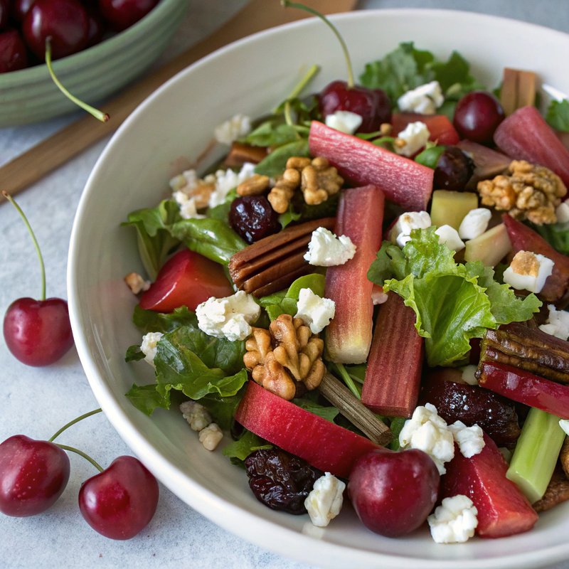 Rhubarb and Cherry Salad