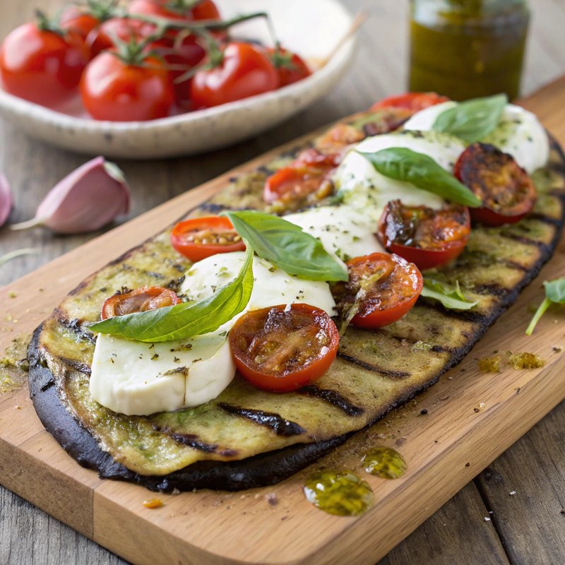 Grilled Eggplant and Pesto Flatbread
