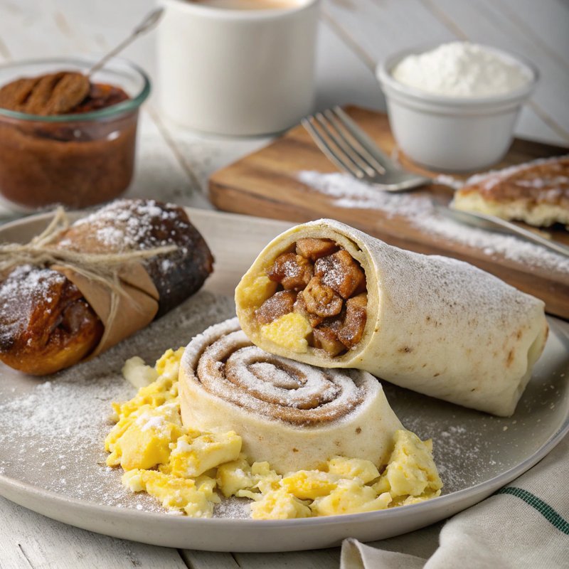 Cinnamon Roll Breakfast Burrito
