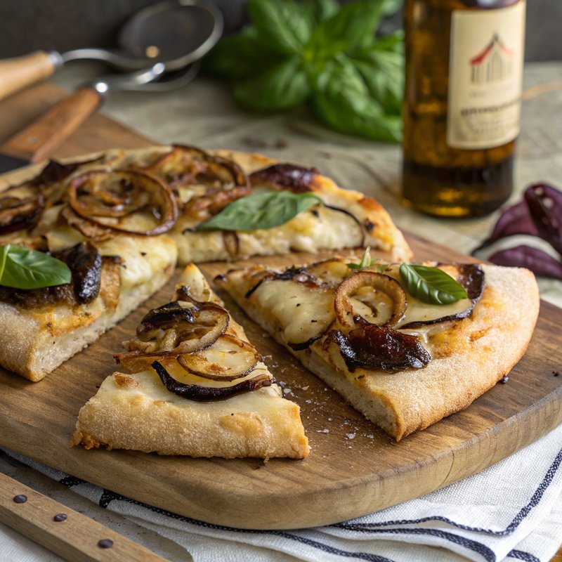 Eggplant and Caramelized Onion Pizza