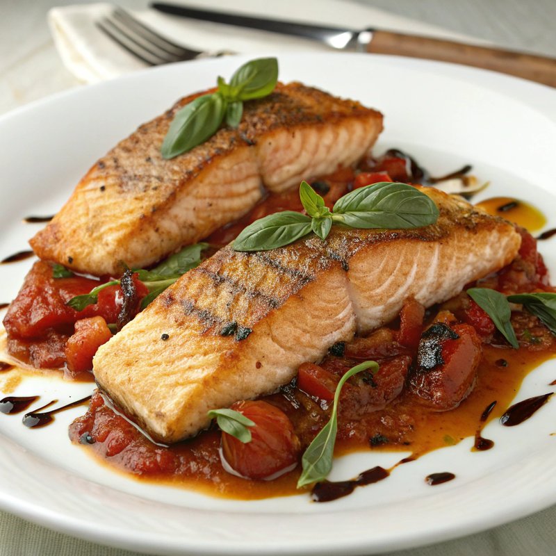 Steelhead with Roasted Tomato Sauce
