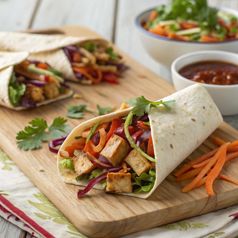 Asian Slaw and Tofu Wraps