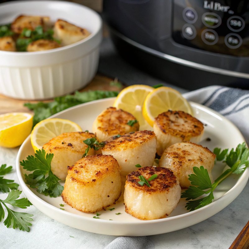 Air Fryer Lemon Butter Scallops