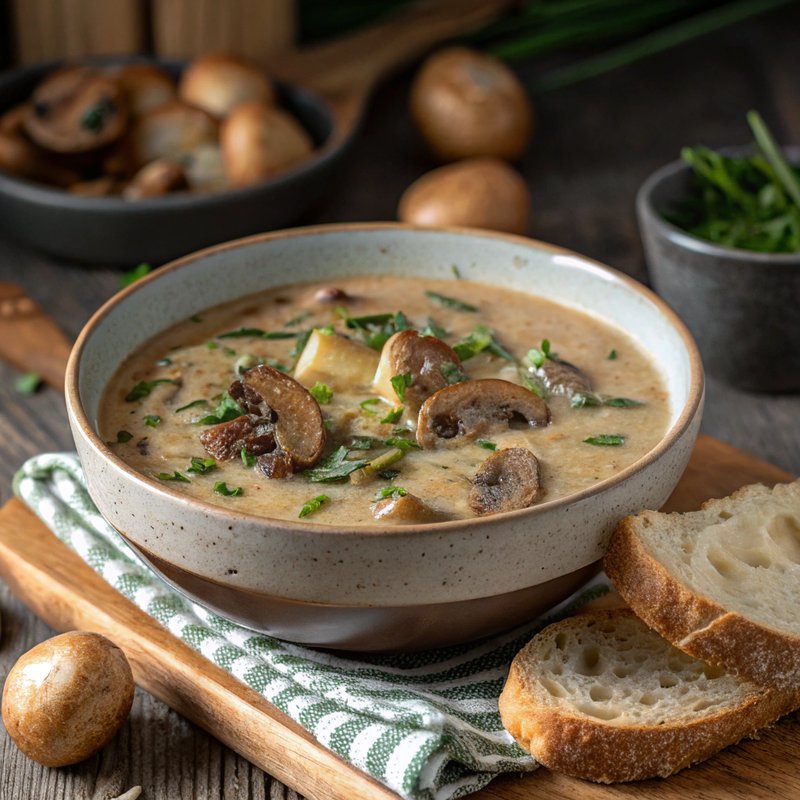 Potage aux Champignons Sauvages