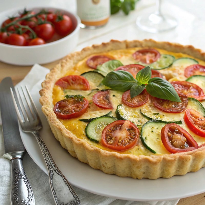 Tomato and Cucumber Quiche