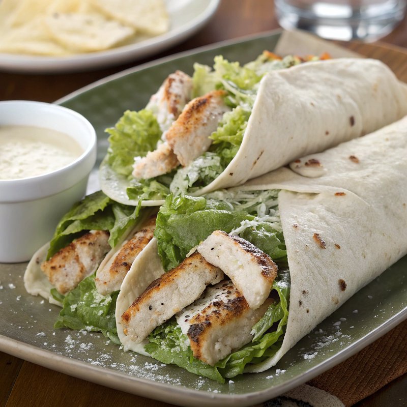 Grilled Chicken Caesar Wraps with Parmesan
