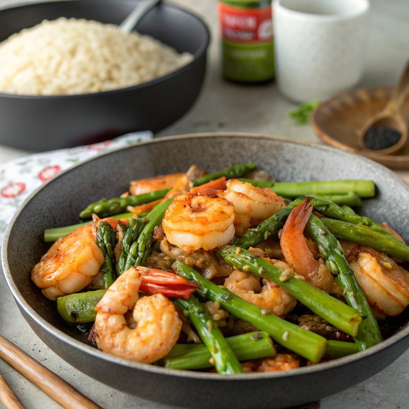 Shrimp and Asparagus Stir Fry