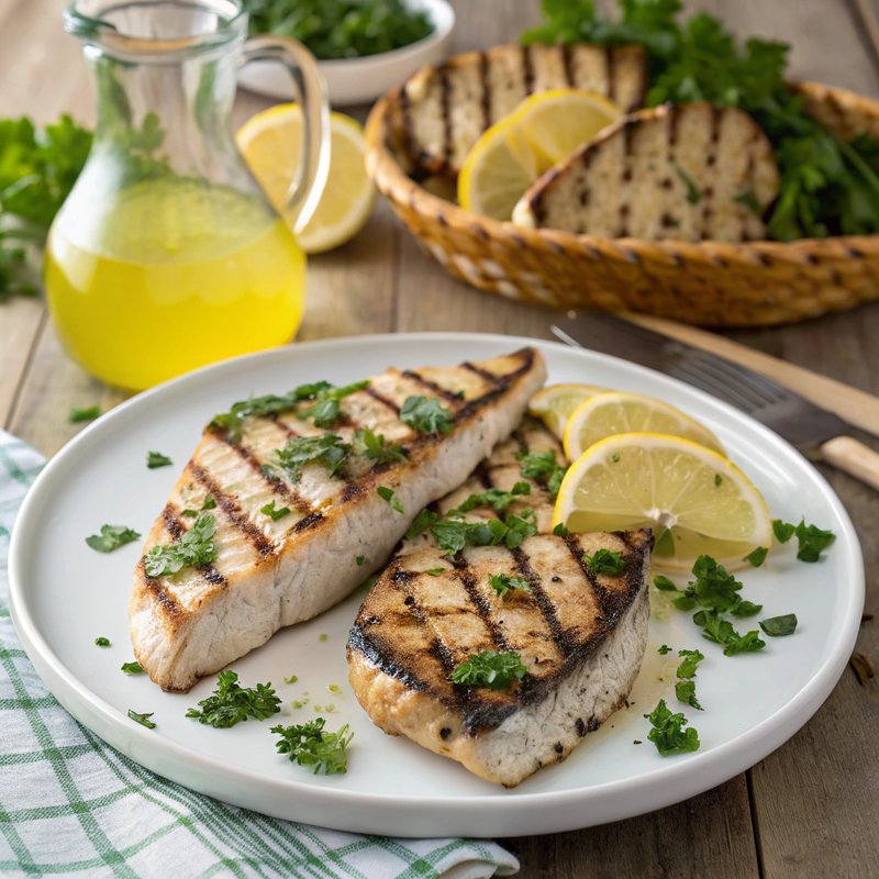Grilled Swordfish Steaks with Herb Marinade