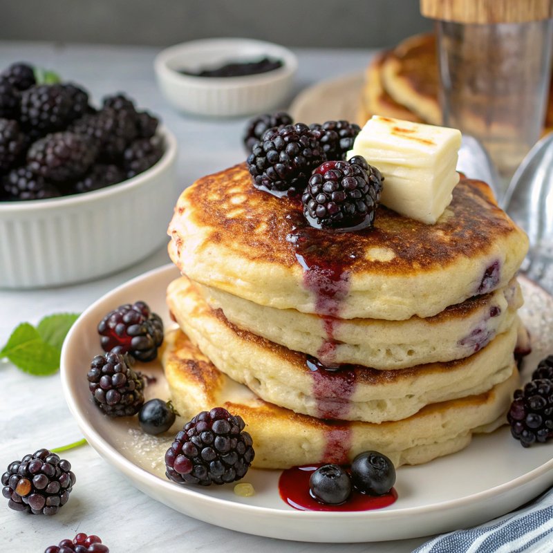 Fluffy Blackberry Pancakes