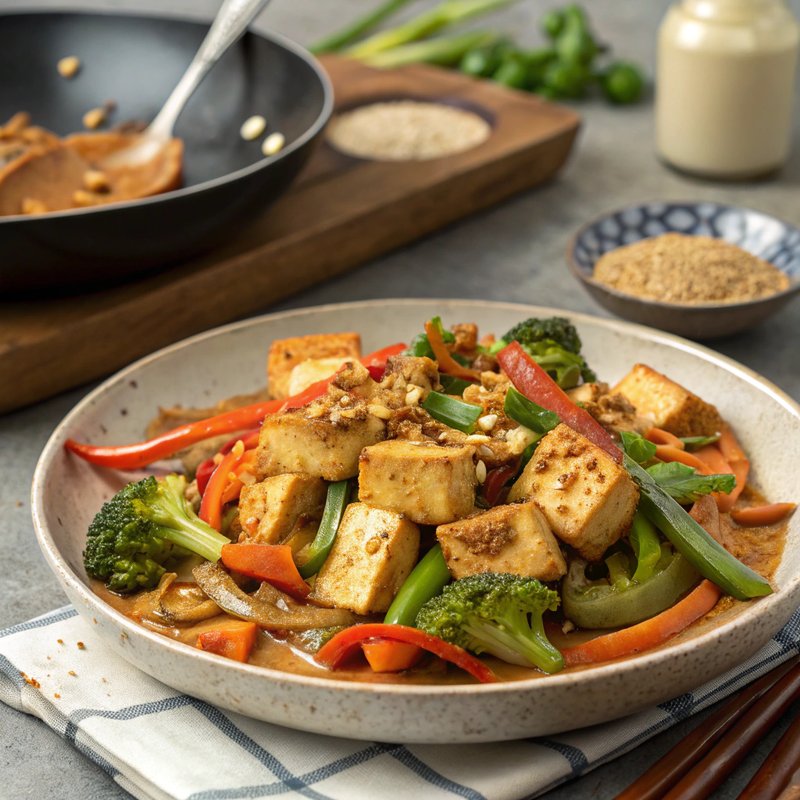 Spicy Peanut Tofu Stir Fry
