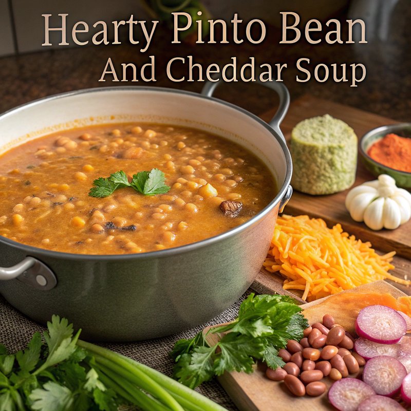 Hearty Pinto Bean and Cheddar Soup