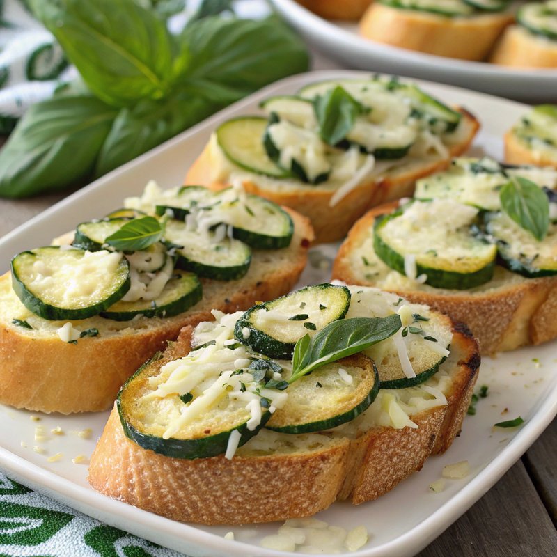 Zucchini and Garlic Crostini
