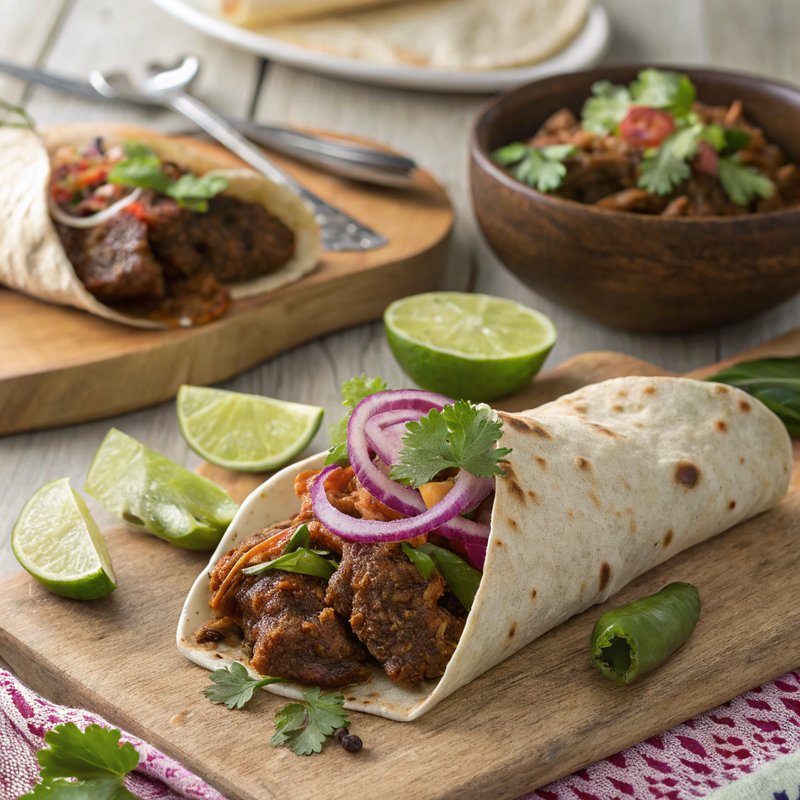 Malaysian Rendang Beef Wraps