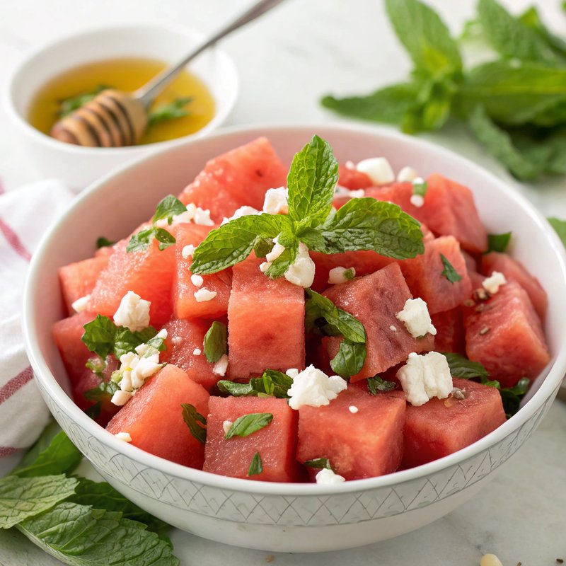 Refreshing Watermelon and Mint Salad with Feta