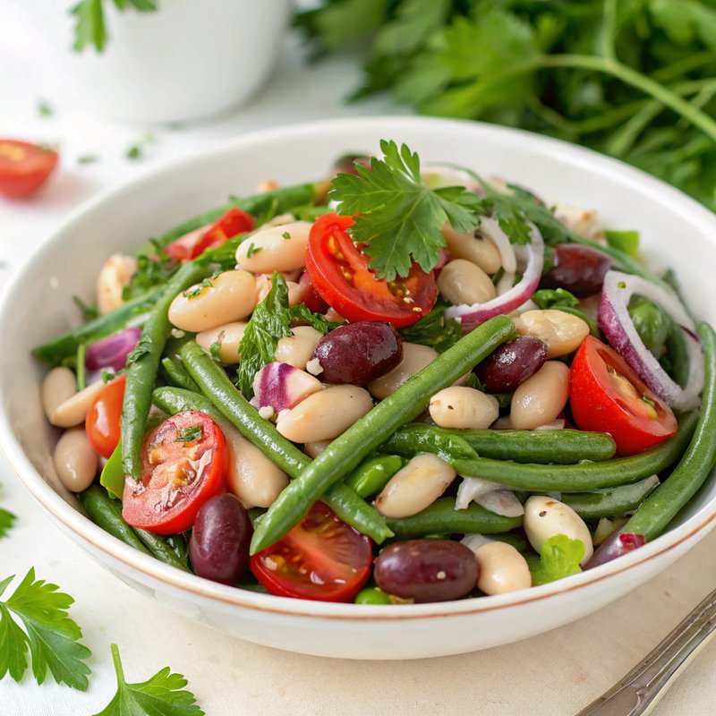 Mediterranean Green Bean and White Bean Salad