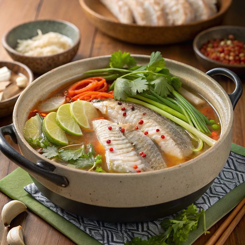 Savory Fish Hot Pot with Pickled Vegetables