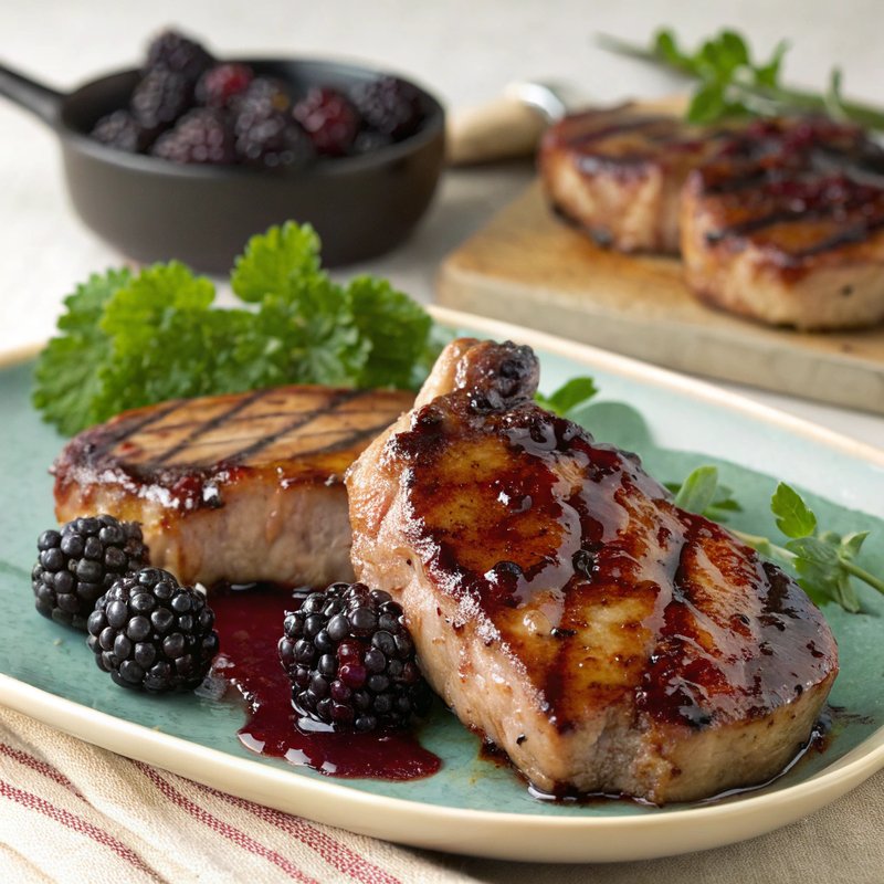 Blackberry Glazed Pork Chops